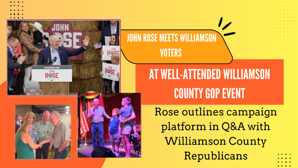 Congressman John Rose Lays Out Gubernatorial Agenda in Williamson County Appearance