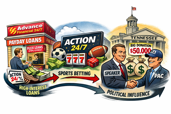 A $50,000 Contribution to Blackburn’s Team Tennessee Pac Revives Questions About Advance Financial’s Political Network in Tennessee