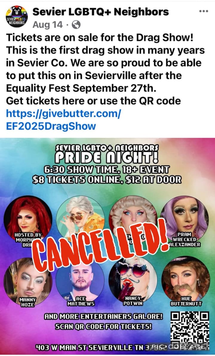Grassroots Action Stops Drag Show at Sevier County Legion Hall